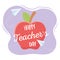 Happy teachers day, school apple paper planes design