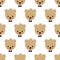 Happy teddy bear seamless pattern. Cute vector background with boy teddy bear.