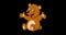 Happy teddy bear waving animation