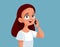 Happy Teen Girl Speaking on the Phone Vector Cartoon