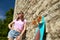 Happy teenage girl in shades with longboard