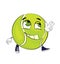 Happy tennis ball cartoon