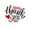 Happy Thank you Day handwritten vector illustration