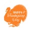 Happy Thankgiving day. American holiday with traditional turkey dish silhouette and text