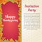 Happy thanks giving invitation party print and digital poster