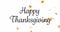 Happy Thanksgiving animated text with handwriting effect on maple leaf fall
