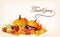 Happy Thanksgiving background with colorful autumn leaves