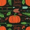 Happy ThanksGiving background with pumpkins