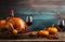 Happy thanksgiving background, roasted turkey seasonal banner with copy space text