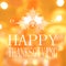 Happy Thanksgiving banner, Autumn blur background
