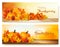 Happy Thanksgiving banners with autumn vegetables