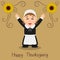 Happy Thanksgiving - Cute Pilgrim Woman