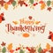 Happy Thanksgiving Day design with flower and chicken decoration