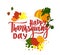 Happy thanksgiving day greeting lettering phrase. Modern calligraphy