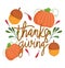 Happy thanksgiving day, pumpkins acorns leaf foliage card