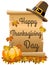 Happy thanksgiving day scroll parchment isolated