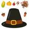 Happy thanksgiving day symbols design holiday objects fresh food harvest autumn season vector illustration