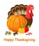 Happy Thanksgiving Day Turkey and Food Vector