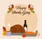 Happy thanksgiving day, wine bottle turkey cake leaf decoration