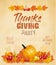 Happy Thanksgiving Flyer with colorful leaves