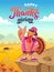 Happy thanksgiving. Greeting card. Cool cartoon turkey in sunglasses and cap dancing against the autumn background.