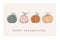 Happy Thanksgiving greeting card with rustic one line art pumpkin icon vector illustration