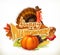 Happy Thanksgiving invitation. Greeting card. 3d vector