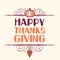 Happy Thanksgiving lettering typography poster with decoration