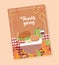 Happy thanksgiving poster menu dinner turkey wine cake pumpkin