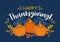 Happy Thanksgiving. Pumpkins and autumn leaves. Family traditions. Vintage illustration in sketch style for posters