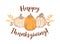 Happy Thanksgiving. Pumpkins and autumn leaves. Family traditions. Vintage illustration in sketch style for posters