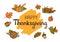 Happy thanksgiving seasonal fall autumn cartoon hand drawn doodle background