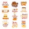 Happy Thanksgiving text logo vector lettering family dinner time together celebrate harvest time to say Thanks to nature