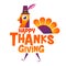 Happy thanksgiving, Typographic,cartoon character.