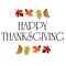 Happy thanksgiving typography graphic with gradient leaves