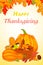 Happy thanksgiving vertical banner, cartoon style