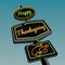 Happy Thanksgiving Vintage neon road sign