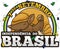 Happy Three-Banded Armadillo Celebrating Brazil Independence Day, Vector Illustration