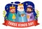 Happy Three Kings Day Vector Illustration to Faith on the Divinity of Jesus Since His Coming to the World in Epiphany Christian