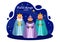 Happy Three Kings Day Vector Illustration to Faith on the Divinity of Jesus Since His Coming to the World in Epiphany Christian