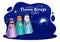 Happy Three Kings Day Vector Illustration to Faith on the Divinity of Jesus Since His Coming to the World in Epiphany Christian