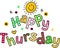 Happy Thursday Cartoon Text Clipart