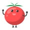 Happy tomato character  . Red vegetable with face