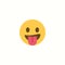 Happy tongue face icon illustration emoji