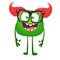 Happy troll in eyeglasses with funny expression