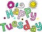 Happy Tuesday Cartoon Text Clipart