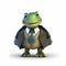 Happy Turtle Businessman. Generative AI