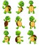 Happy turtle cartoon collection set