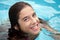 Happy Tween Girl In Swimming Pool