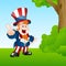 Happy Uncle Sam in Garden